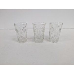 Vintage Anchor Hocking Prescut Set of 3 Juice Cups Star of David